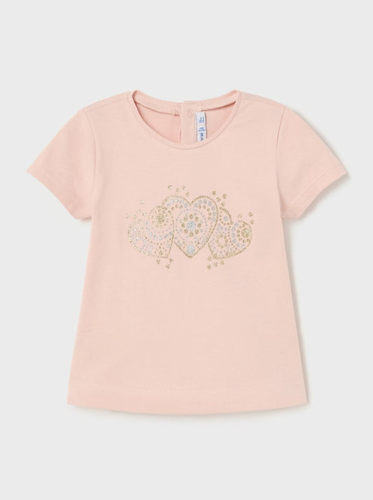 Mayoral Baby Classic T-Shirt w/Hearts _Pink 105-046