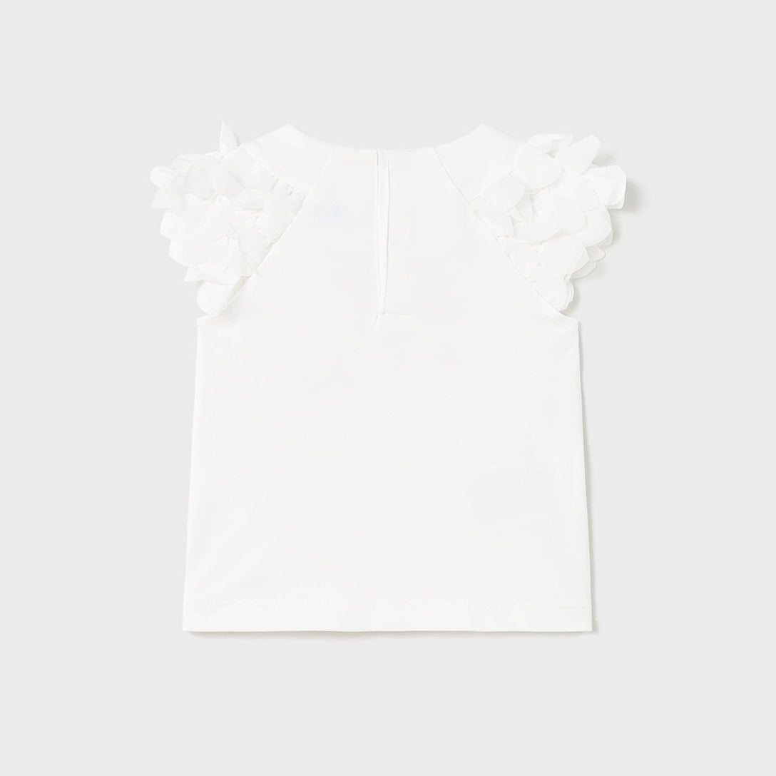 Mayoral Baby T-Shirt w/Flowers _White 1006-093