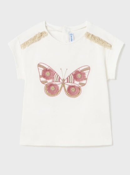 Mayoral Baby T-Shirt w/Butterfly _Off White 1008-52