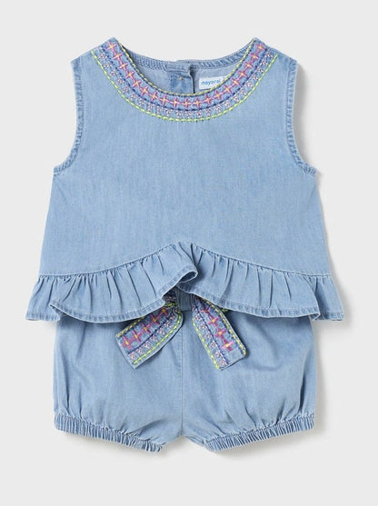 Mayoral Baby Soft Denim Tank Top &  Shorts  Set _Blue 1275-005