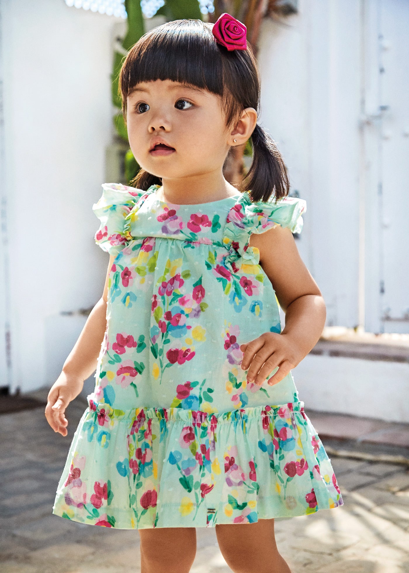 Mayoral Baby S S Dress w Floral Print Green 1961 25