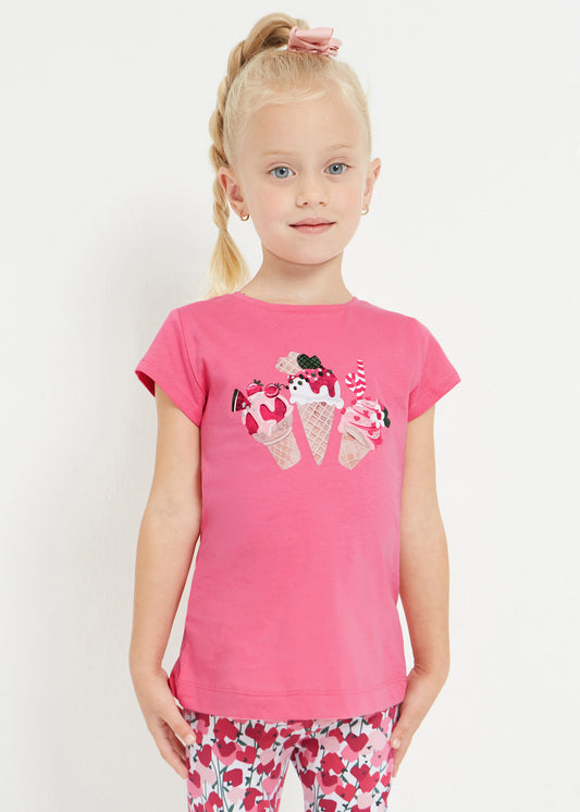 Mayoral Mini T-Shirt w/Ice Cream Graphic _Pink 3070-42