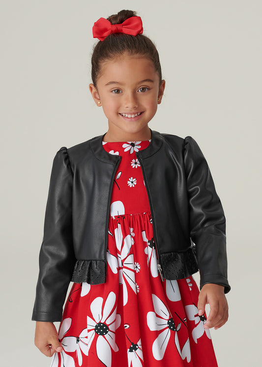 Mayoral Mini Pleatherette Jacket _Black 3437-28