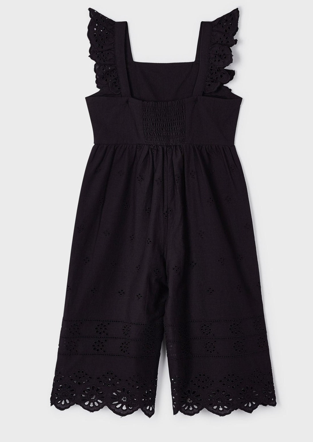 Mayoral Mini Sleeveless Eyelet Lace Jumpsuit _Black 3845-29