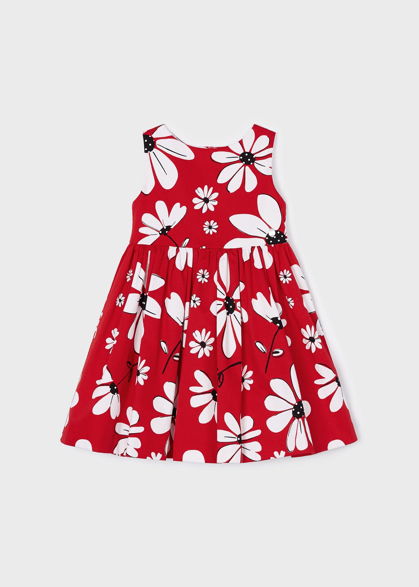 Mayoral Mini Sleeveless Dress w/Flower Print _Red 3917-80