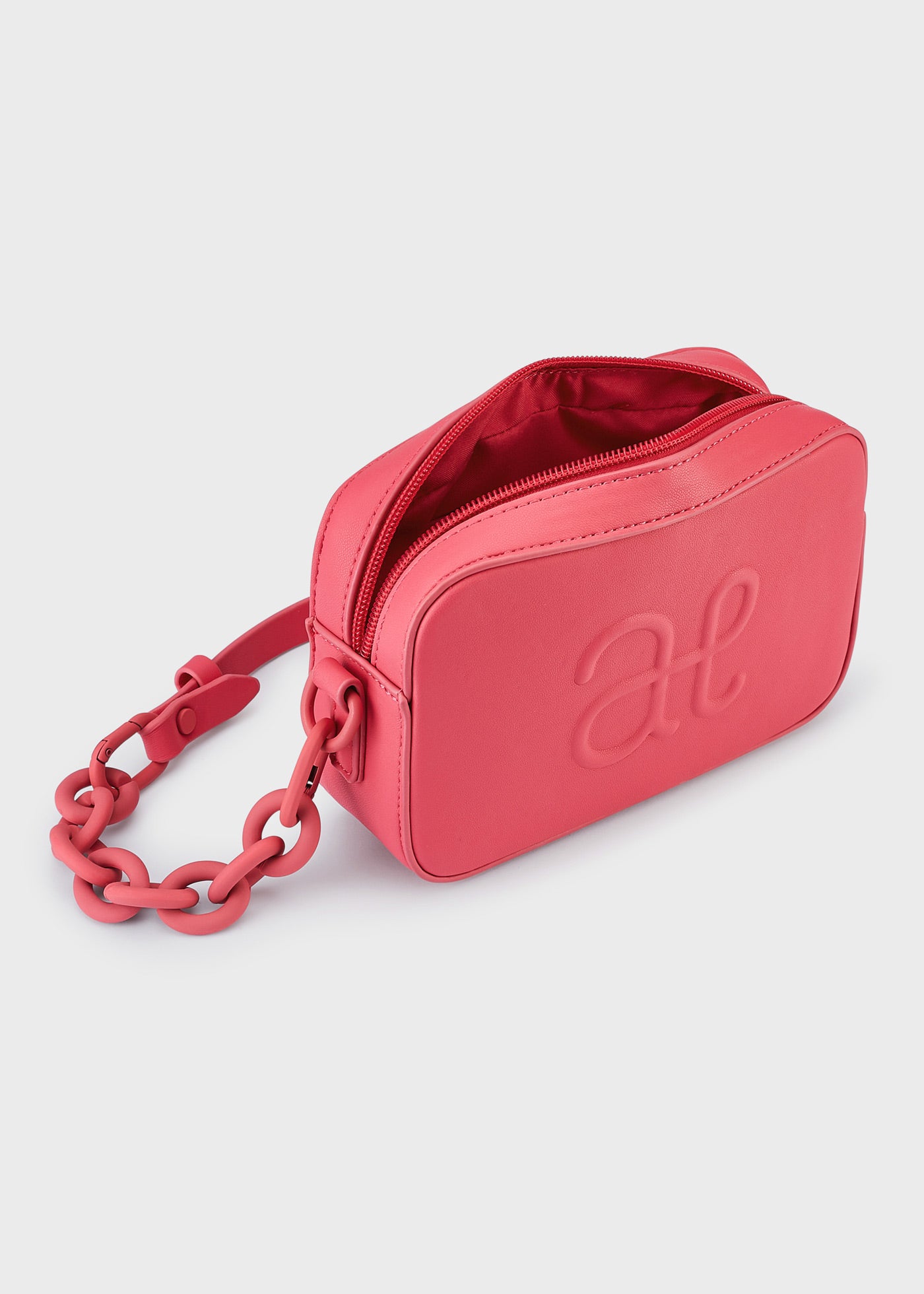 Abel & Lula  Embossed Handbag w/Chunky Chain _Fushia 5451-025