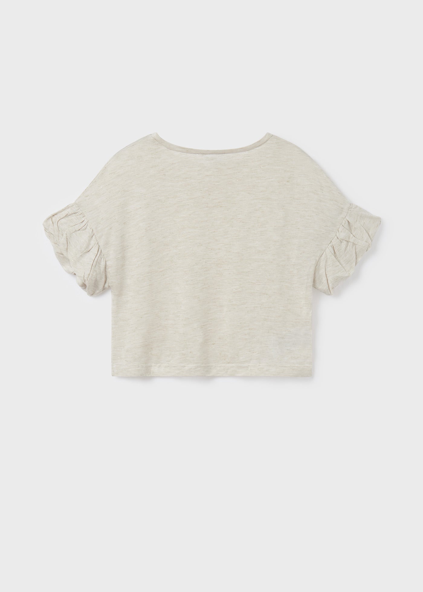 Mayoral Junior Linen T-Shirt _Cream 6045-032