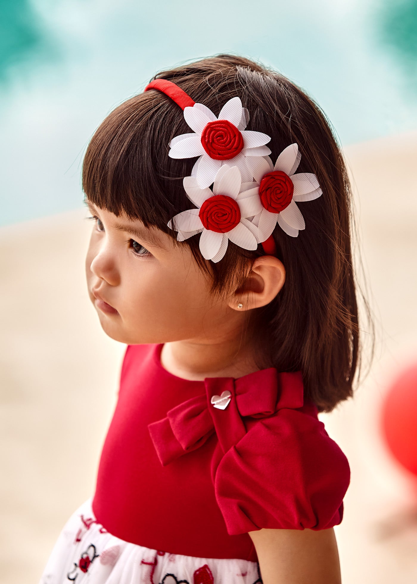 Mayoral Baby Flower Headband _Red 10424-059