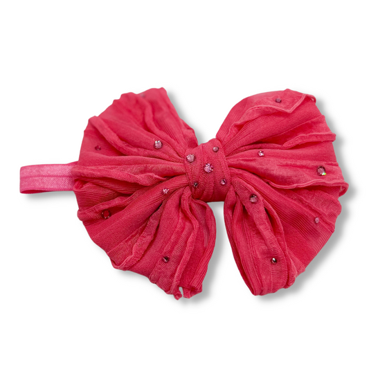 Bari Lynn Baby Crystal Bow Headband _Hot Pink BLSS22-030