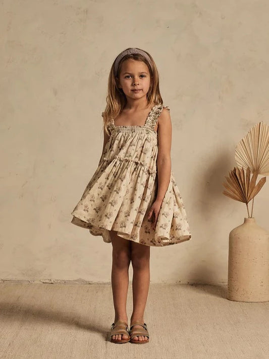 Rylee + Cru Cicily Vintage Floral Dress _Beige RC537-P1533