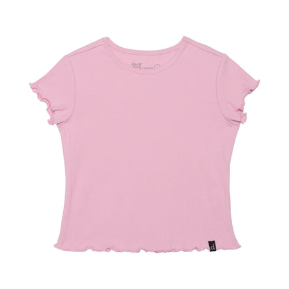 Deux Par Deux Ribbed T-Shirt _Pink E30YM71-620