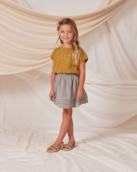 Rylee + Cru Skirt w/Gathered Elasticated Waist _Grey RC357-P861