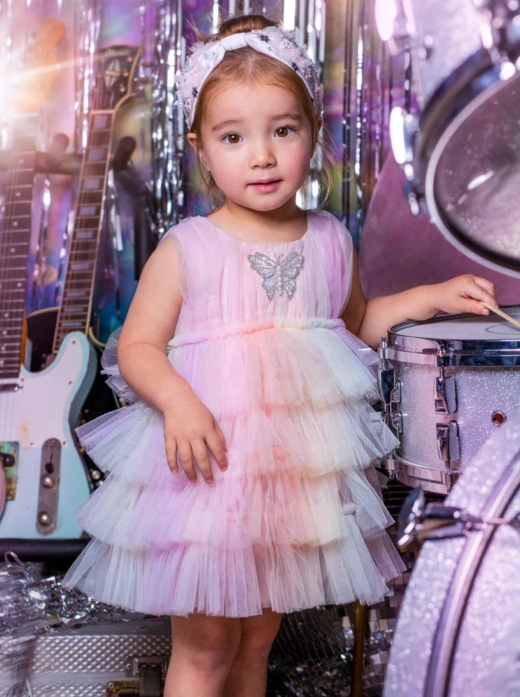Tutu Du Monde Baby Sleeveless Tulle Dress w Butterfly Multi TDM7901 MLT 12 Months Multi