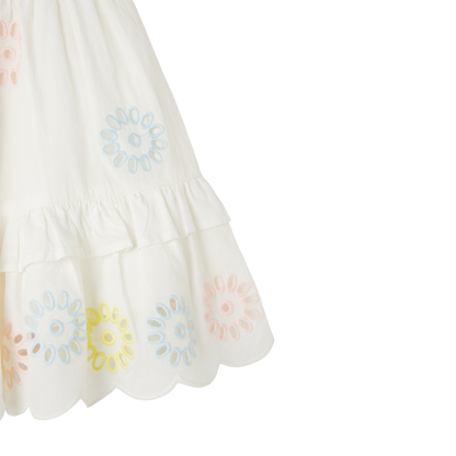 Stella McCartney Ruffle Hem Eyelet Skirt _White TS7A41-Z1142-101EM