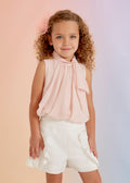 Abel & Lula Fancy Shorts w/Ruffle Patch Pockets _White 5230 - 091 - NorthGirls