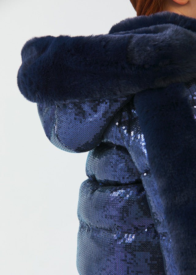 Abel & Lula Sequins Puffer Coat _Navy 5833 - 39 - NorthGirls