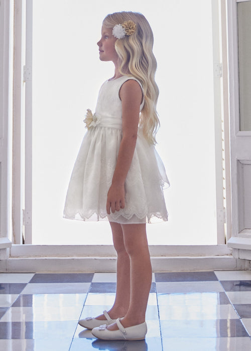 Abel & Lula Sleeveless Lace Dress w/Contrast Flower - NorthGirls