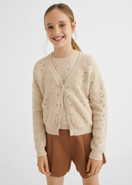 Mayoral Junior Shirt Cardigan Set Beige 7382 70 NorthGirls