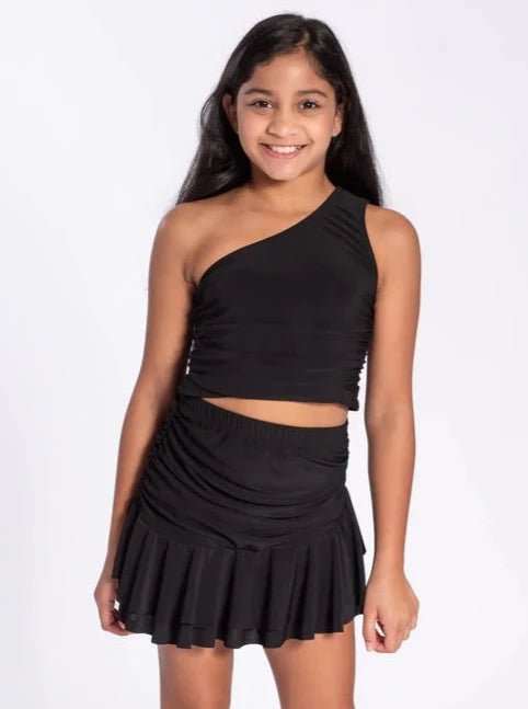 Cheryl Kids Rouched One Shoulder _Black 3734 - 002 - NorthGirls
