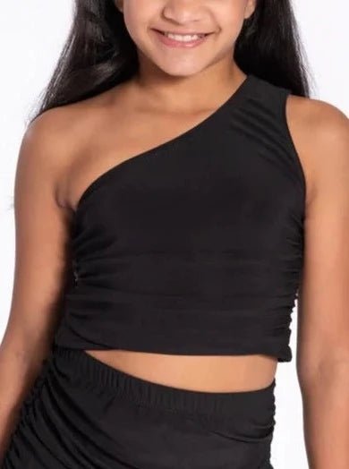 Cheryl Kids Rouched One Shoulder _Black 3734 - 002 - NorthGirls