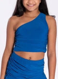 Cheryl Kids Rouched One Shoulder _Blue 3734 - 001 - NorthGirls