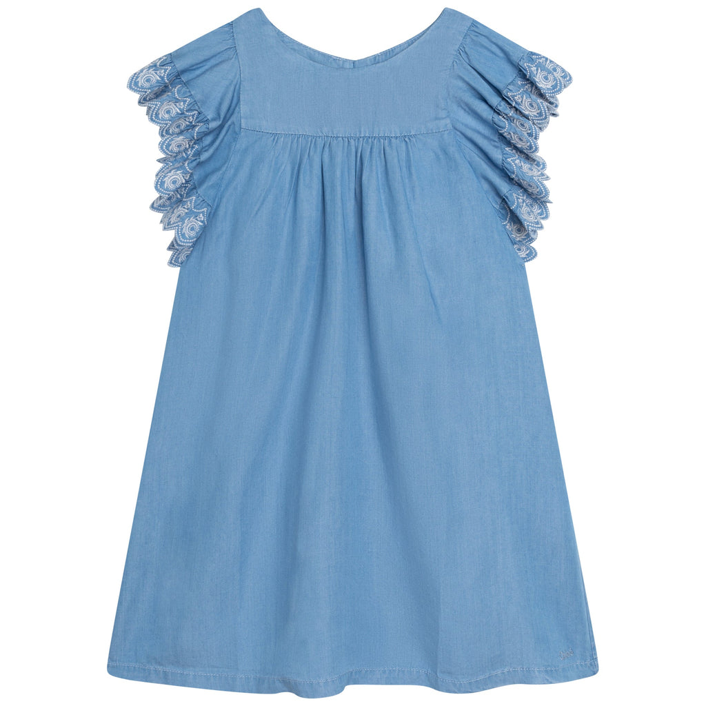 Chloe Empire Waist Short Sleeve Dress - Medium Blue C12873 - Z27 - NorthGirls