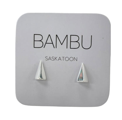 Bambu Earrings 3D Triangle studs - E404
