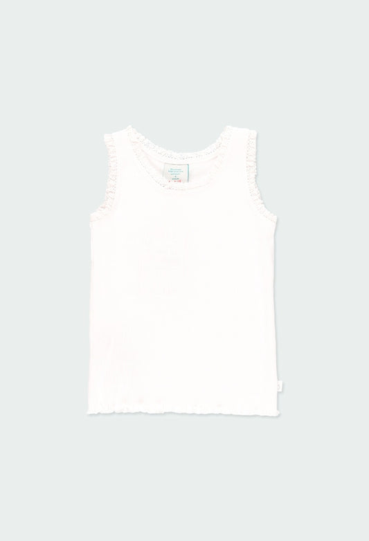 Boboli Organic Knit Tank Top_White 494029-1100