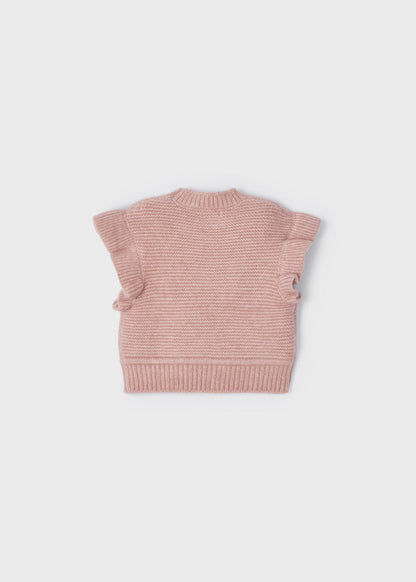 Mayoral Mini Cable Knitted Vest _Pink 4313-17