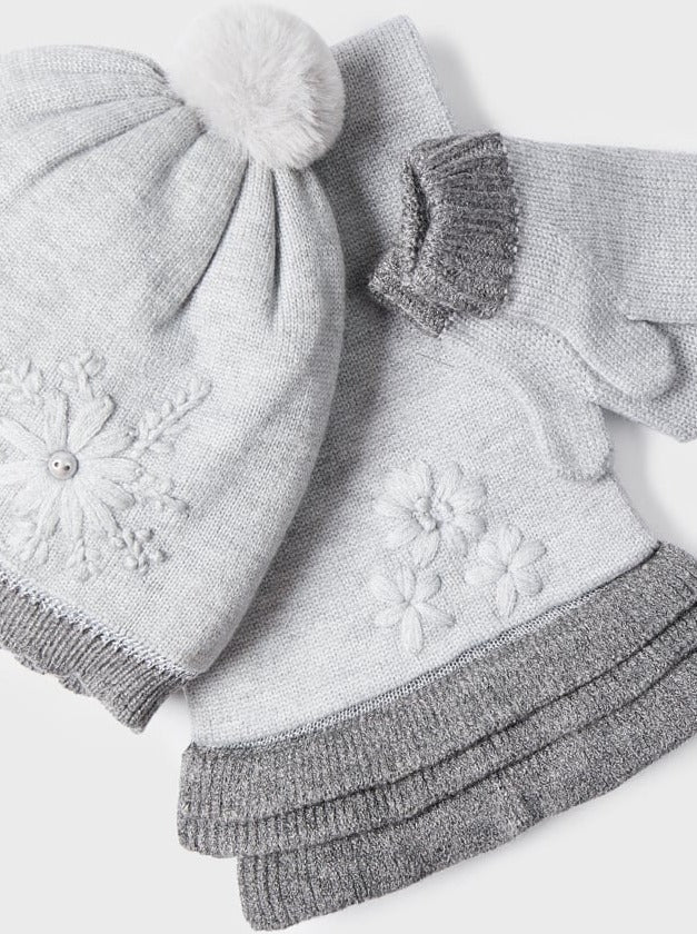 Mayoral Baby Hat, Mittens & Scarf Set _Grey 10280 - 062 - NorthGirls