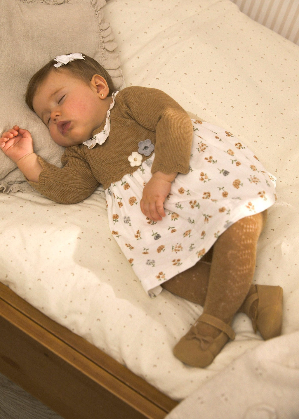 Mayoral Baby Knit Heart Tights _Caramel 9530 - 068 - NorthGirls