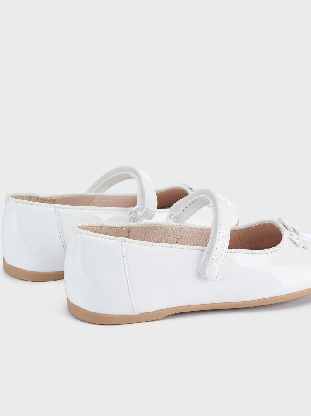 Mayoral Formal Patent Leather Mary Jane w/Flowers White_43433 - 078 - NorthGirls