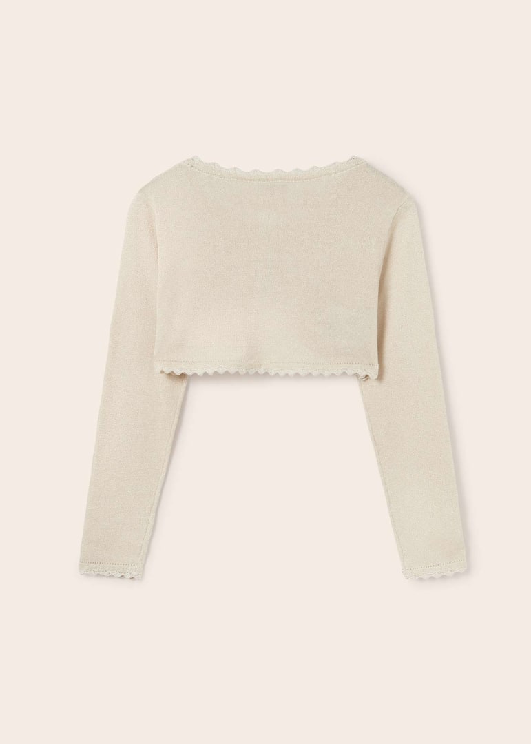 Mayoral Junior Basic Knit Bolero Cardigan _Cream 332 - 94 - NorthGirls