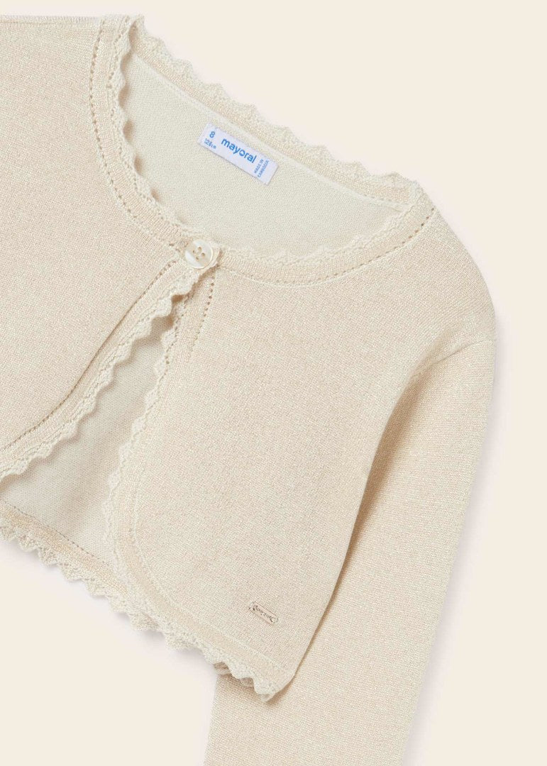 Mayoral Junior Basic Knit Bolero Cardigan _Cream 332 - 94 - NorthGirls