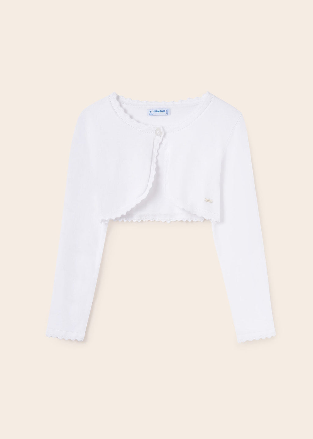 Mayoral Junior Basic Knit Bolero Cardigan _White 332 - 95 - NorthGirls