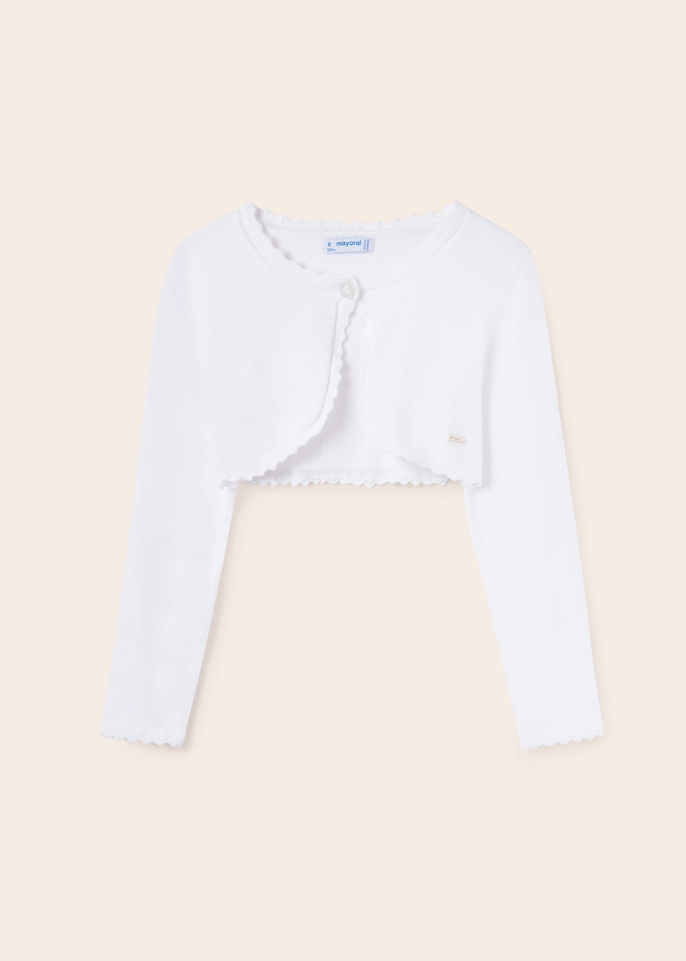 Mayoral Junior Basic Knit Bolero Cardigan _White 332 - 95 - NorthGirls