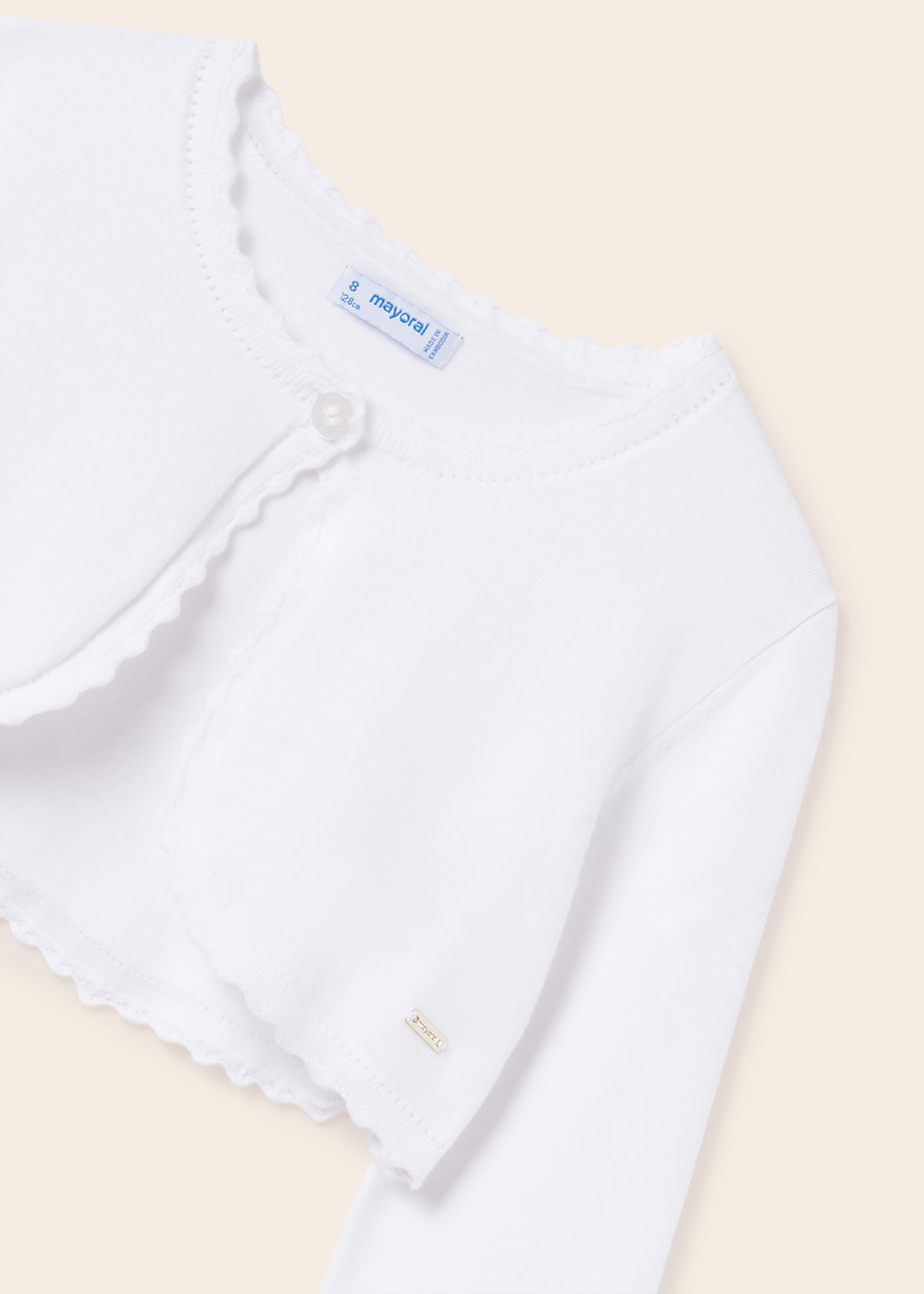 Mayoral Junior Basic Knit Bolero Cardigan _White 332 - 95 - NorthGirls