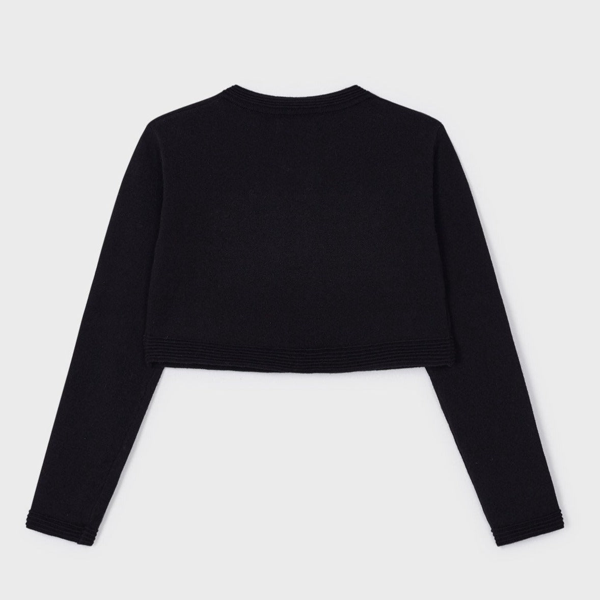 Mayoral Mini Basic Knit Bolero Cardigan w/Bow _Black 321 - 82 - NorthGirls