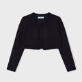 Mayoral Mini Basic Knit Bolero Cardigan w/Bow _Black 321 - 82 - NorthGirls