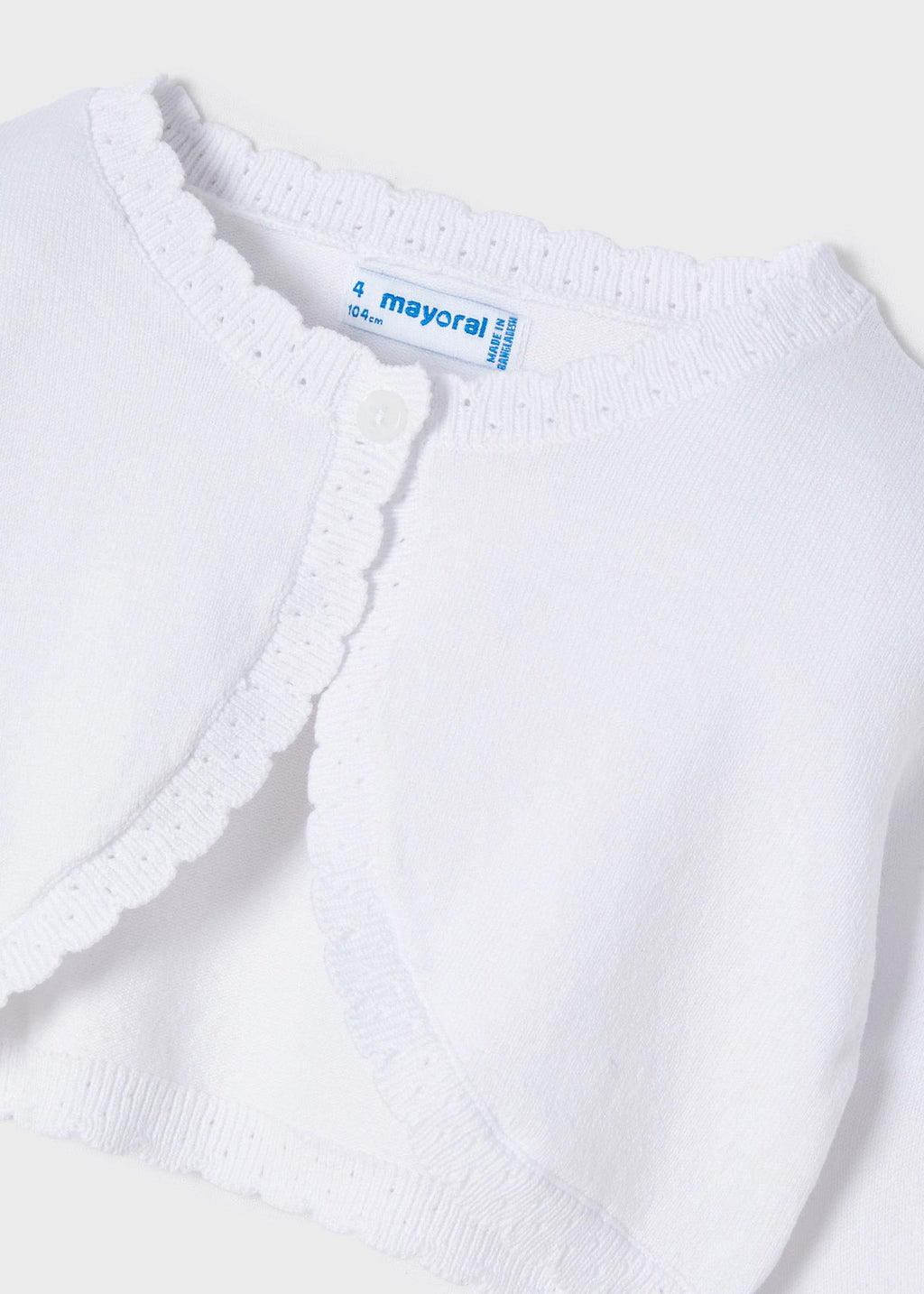 Mayoral Mini Basic Knit Bolero Cardigan_ White 320 - 80 - NorthGirls