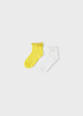 Mayoral Mini Fancy Ruffle Socks 2pc _Yellow 10469 - 064 - NorthGirls