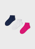 Mayoral Mini/Junior Ankle Sock Set 3pc_ Magenta 10233 - 10 - NorthGirls