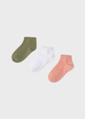Mayoral Mini/Junior Ankle Sock Set 3pc_ Peach 10233 - 14 - NorthGirls