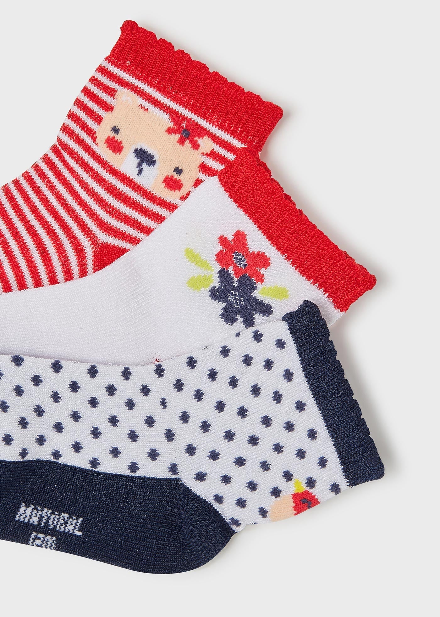 Mayoral Sock Set 3pc _Carmine Red 10177 - 58 - NorthGirls