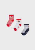 Mayoral Sock Set 3pc _Carmine Red 10177 - 58 - NorthGirls