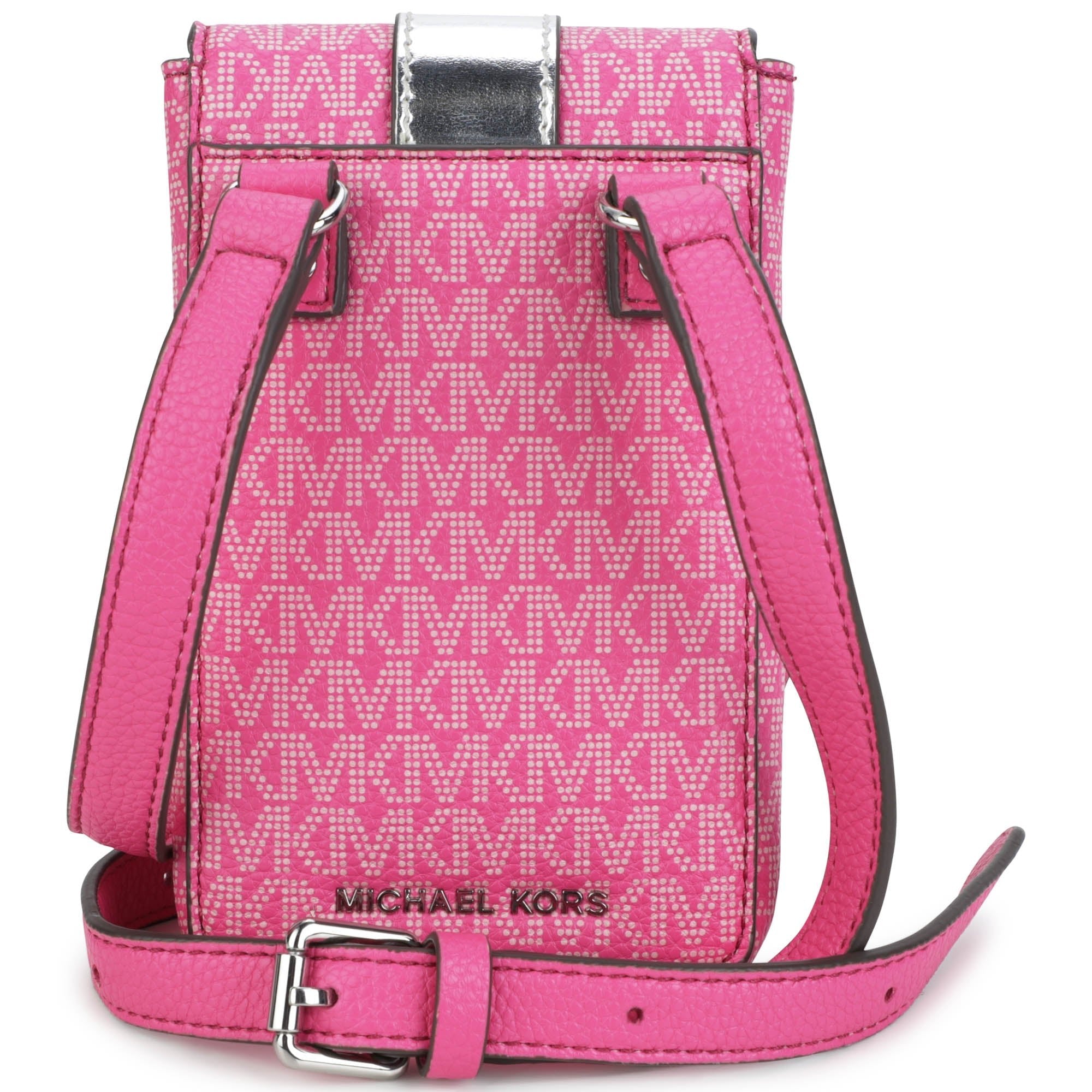 Michael Kors Leather Shoulder Bag w/Logo Print _Pink R10157 - 49M - NorthGirls