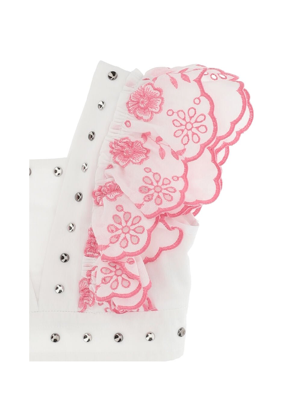 Monnalisa Broderie Anglaise Top w/ Studs_ Fuchsia/White 1793029753 - 9993 - NorthGirls