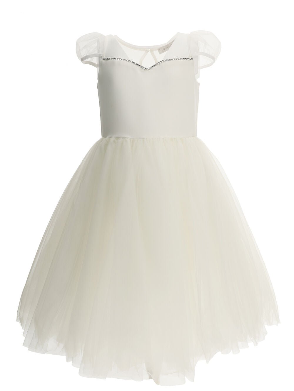 Monnalisa Sweetheart Crepe & Tulle Dress - NorthGirls