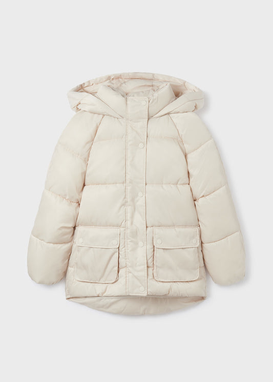 Mayoral Junior Padded Coat w/Hood _Cream 7483-85