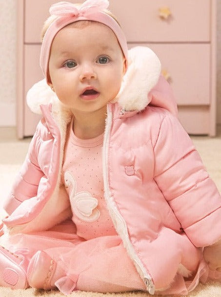 Pink baby hot sale fur coat